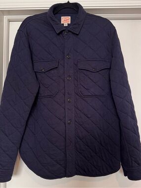 J. Crew Quilted Navy Lightweight Quilted Shirt Jacket